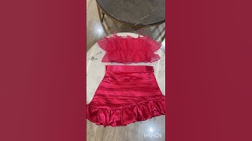 💕Satin drape skirt organza ruffle crop top💕#shorts #viral#Organza ruffle top