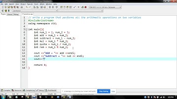 4. Write a program that performs all the arithmetic operations on two variables