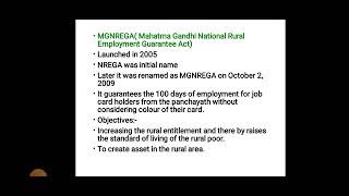 Policies /Schemes for eradicating Poverty and inequality and policies for generating employment