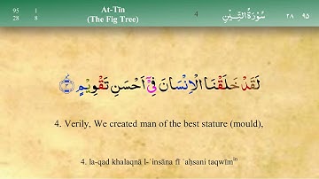 095 سورة التين مكتوبة كاملة تجويد وترتيل بصوت مشاري راشد العفاسي