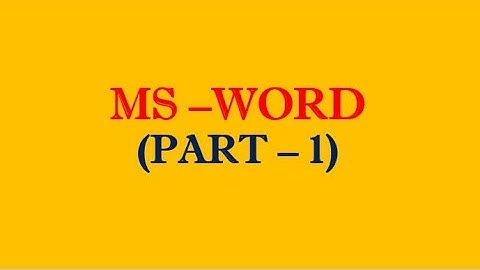 #msword #wbchse MS-WORD PART 1(TEXT FORMATTING) CLASS XI -WBCHSE