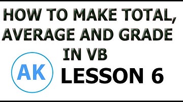 How to make total,average and Grade in vb #lesson6 Afsomalia 2019