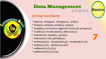 string functions || STATA || Data Management || Econometrics Melody || U/Graduate || Mphil /Phd
