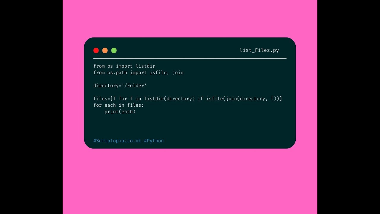 Python OS - List files in a directory - YouTube