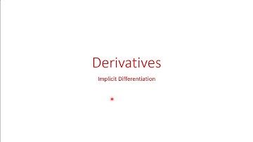 Derivatives   Implicit Differentiation