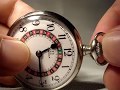 HOW TO SET UP HANDS AND WIND UP POCKET WATCH OMEGA WITH ARABIC NUMERALS AND ROULETTE DIAL