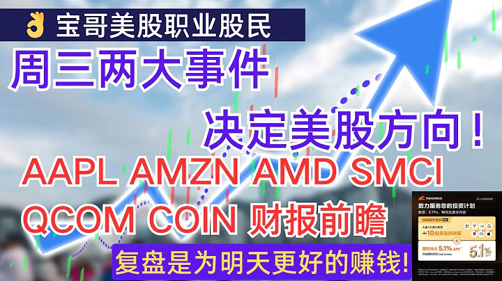 周三兩大事件決定美股方向！AAPL AMZN AMD SMCI QCOM COIN 財報前瞻! 04282024 - 天天要聞