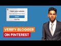 How to Claim Your Blogger Website on Pinterest