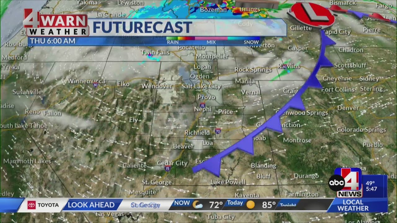 Cooler temperatures across Utah with slightly unsettled weather - YouTube