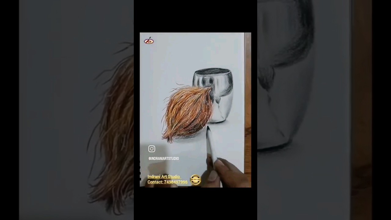 Still life colour pencil sketching for elementary & intermediate students