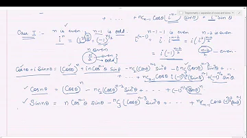 (Lecture 7)Expansion of Cos(n theta) , sin(n theta) and Tan(n theta) : De-Moivre's Theorem