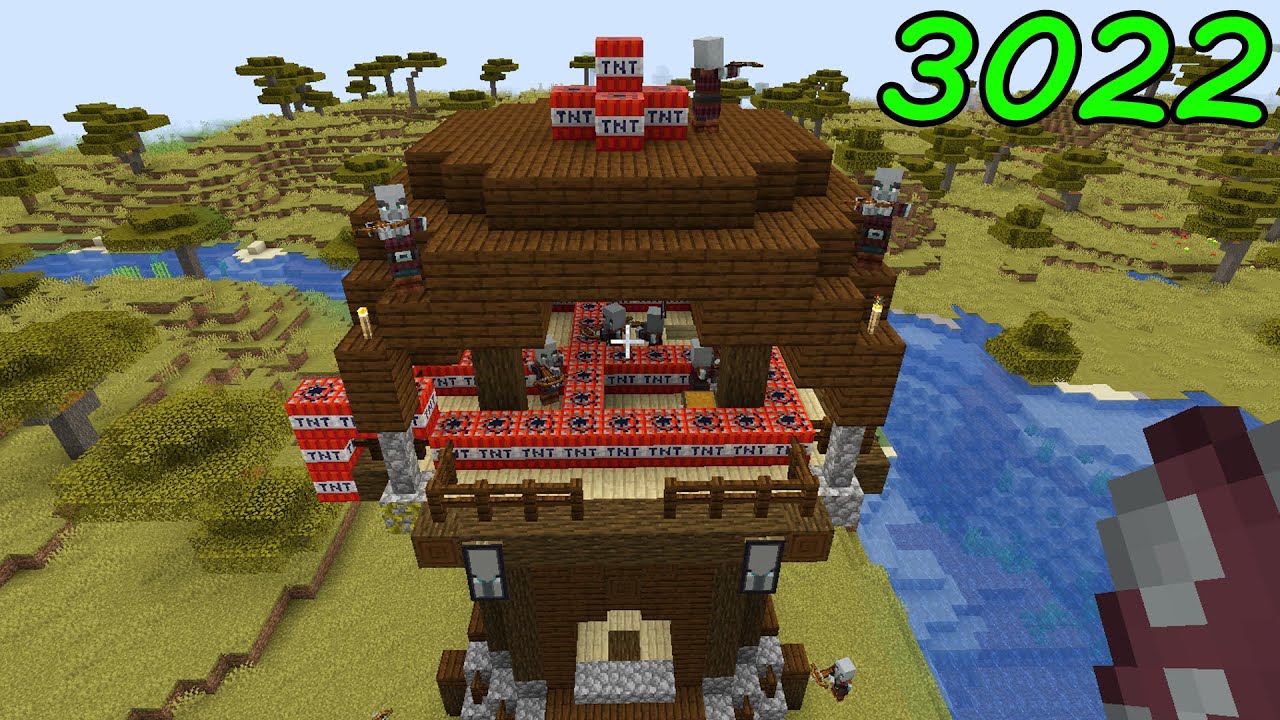 Destroy Pillager Outpost but in Minecraft Physics 3022 YouTube