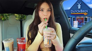 Trying NEW Popping Boba Dutch Bros Drinks