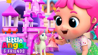 Jill's Princess Castle Dollhouse Toy Play with Unicorns! | Little Angel And Friends Kid Songs