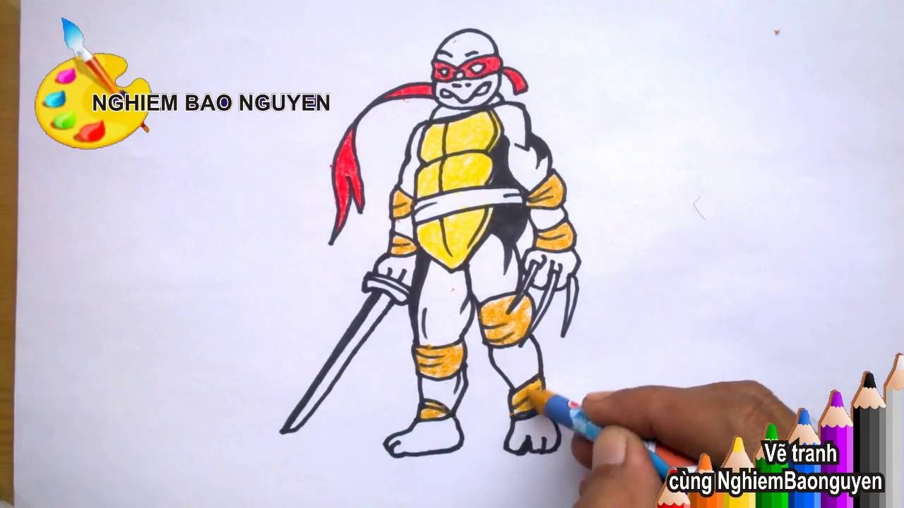 Tranh Tô Màu Ninja Rùa Vui Nhộn Ngộ Nghĩnh  TH Điện Biên Đông