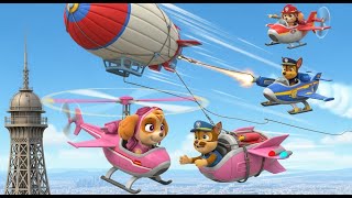 Paw Patrol Global Guardians Eiffel Tower Tangle High-Alude Rescue, Blimp Trouble & Paris Pups