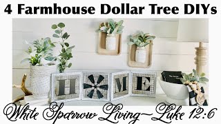 4 FARMHOUSE HOME DECOR DOLLAR TREE DIYS 2020  | TRASH TO TREASURE