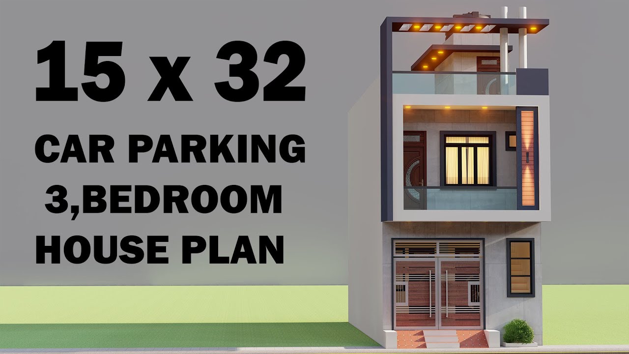 3 Bedroom Car parking House Design,15x32 Best House Design