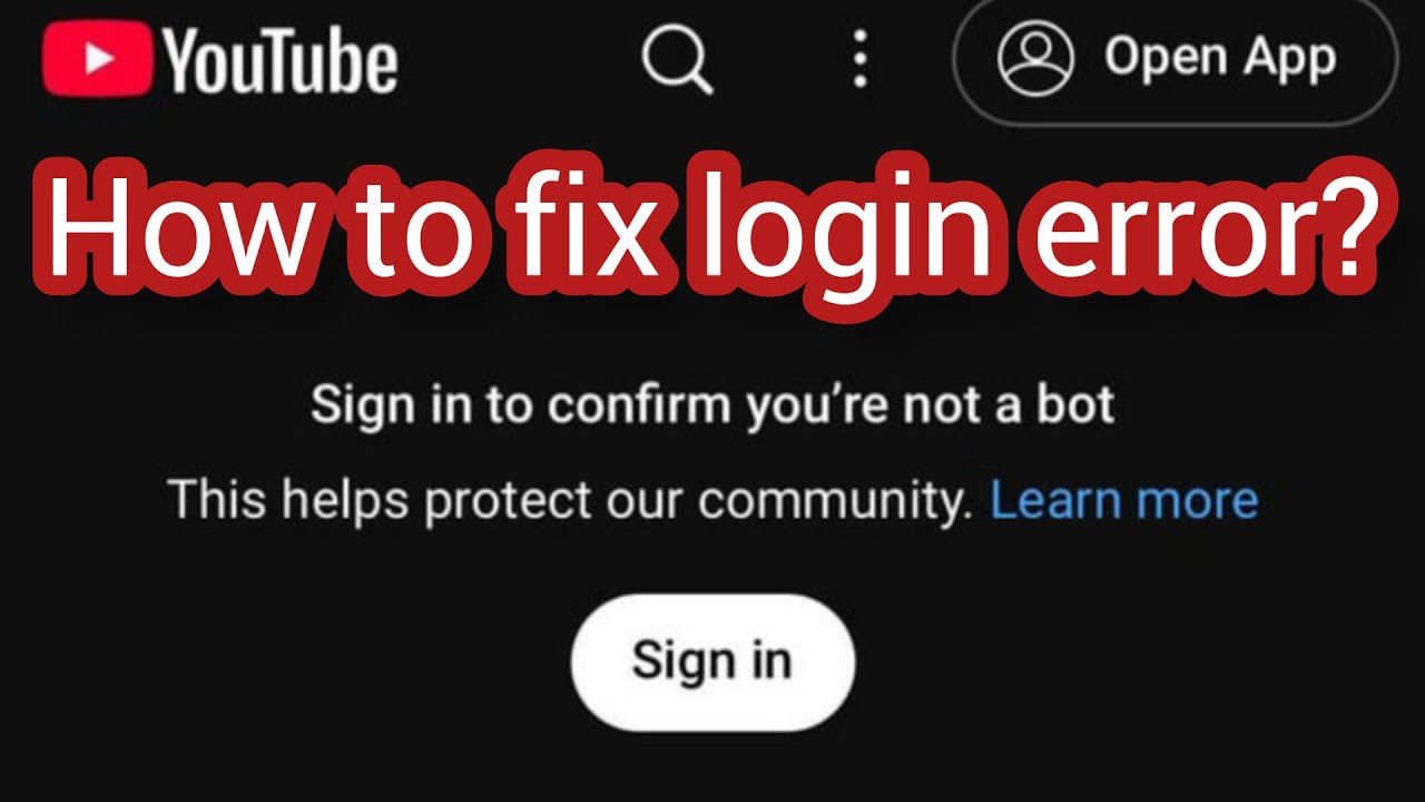 How to fix the login error of YouTube? - YouTube