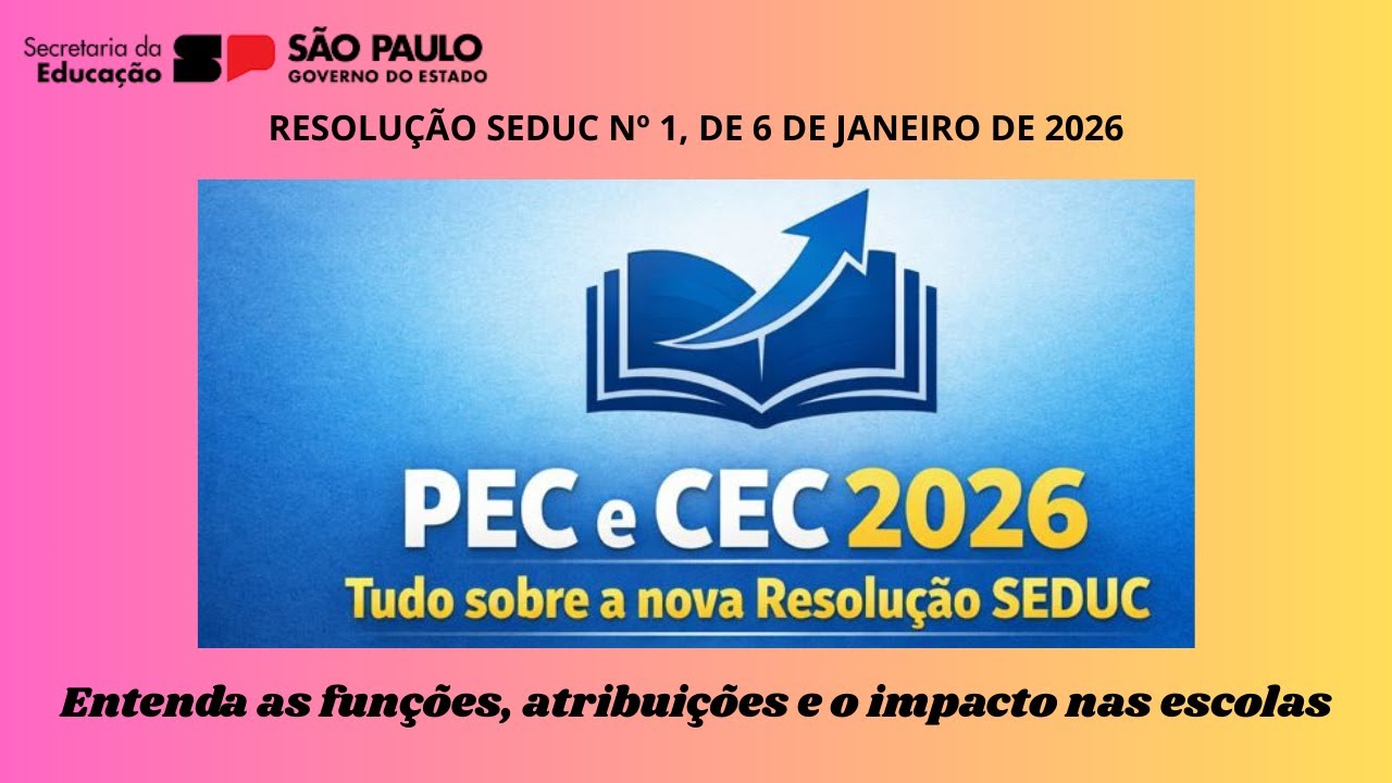 PEC e CEC 2026: TUDO SOBRE a NOVA RESOLUÇÃO da SEDUC | Professor Claudio Brocco