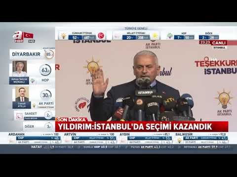 SON DAKİKA! Binali Yıldırım: İstanbul'da seçimi kazandık (31 Mart yerel seçimleri) | A Haber