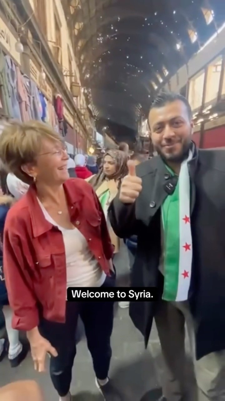Syrians celebrate newly-liberated country in Damascus #shorts