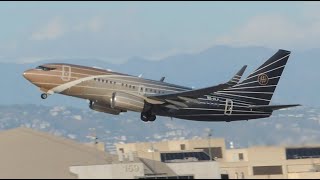 Air X Charter Boeing 737-700 BBJ [9H-ELF] takeoff from LAX