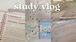 6am study vlog  being productive, lots os studying, sanrio blind boxes...