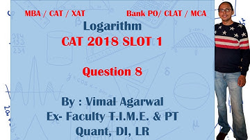 Logarithm question 8 solution along with concept, MBA Exam, CAT 2020, XAT 2021