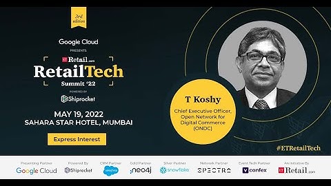 Special Address on Open Network of Digital Commerce by Mr T Koshy