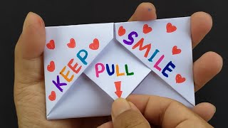 DIY - SURPRISE MESSAGE CARD | Pull Tab Origami Envelope Card | Letter Folding Origami