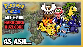 Can I Beat Pokemon Gold Using Ash's Johto Team? (Hardcore Nuzlocke)