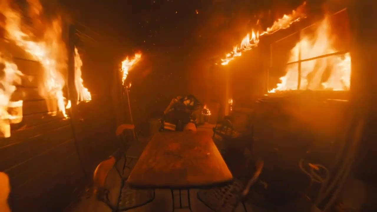 Firefighter Saves Dog From house fire. First person footage.