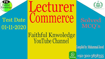 Lecturer Commerce|01-11-2020 paper|Lecturer Commerce paper solved|Commerce Lecturer paper|