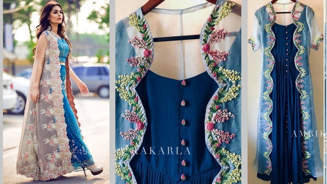 party wear kurtis with long shrug