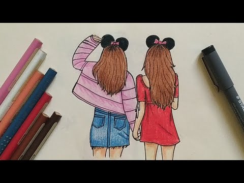 Como desenhar AMIGAS TUMBLR - passo a passo