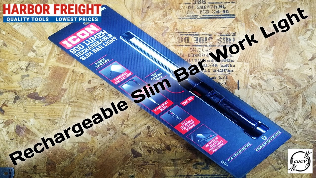 Harbor Freight Rechargeable Foldable Slim Bar Work Light YouTube