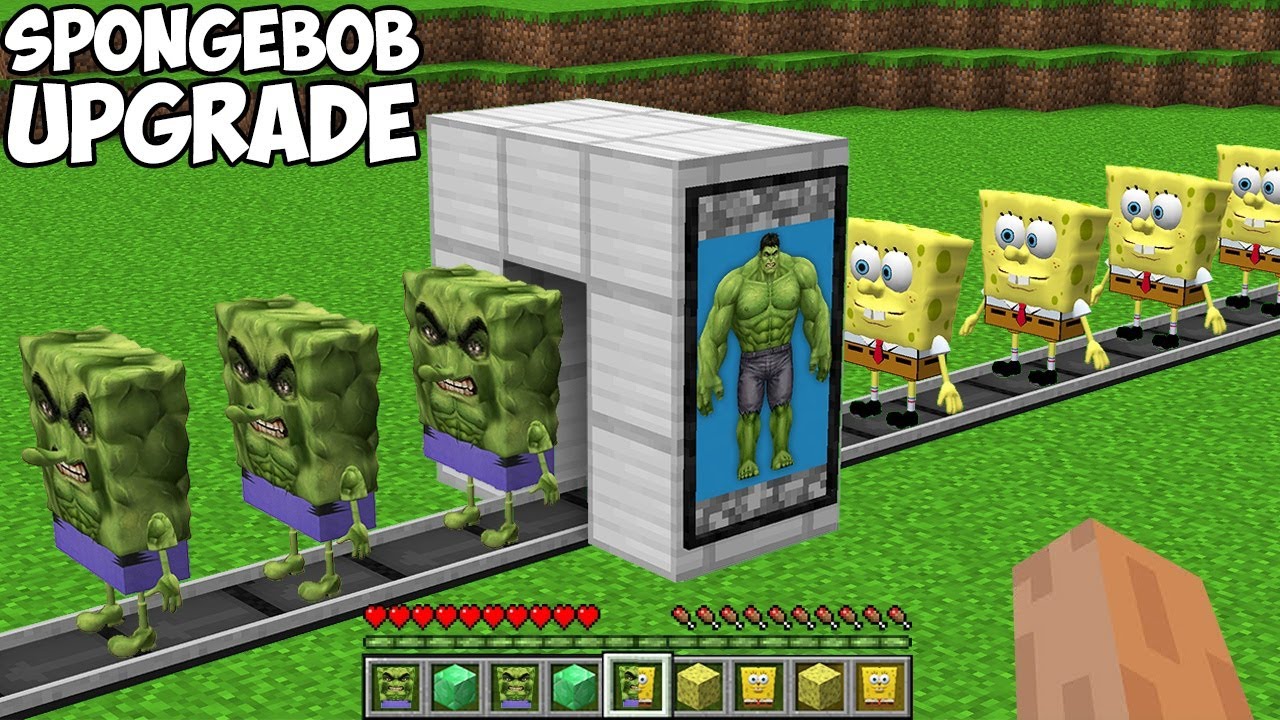 HOW SPONGEBOB UPGRADED to HULK? New SUPERHERO SPONGEHULK in Minecraft