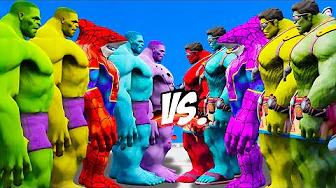 TEAM SPIDER SHARK & HULK VS TEAM SPIDER SHARK PURPLE & HULK - EPIC SUPERHEROES WAR thumbnail