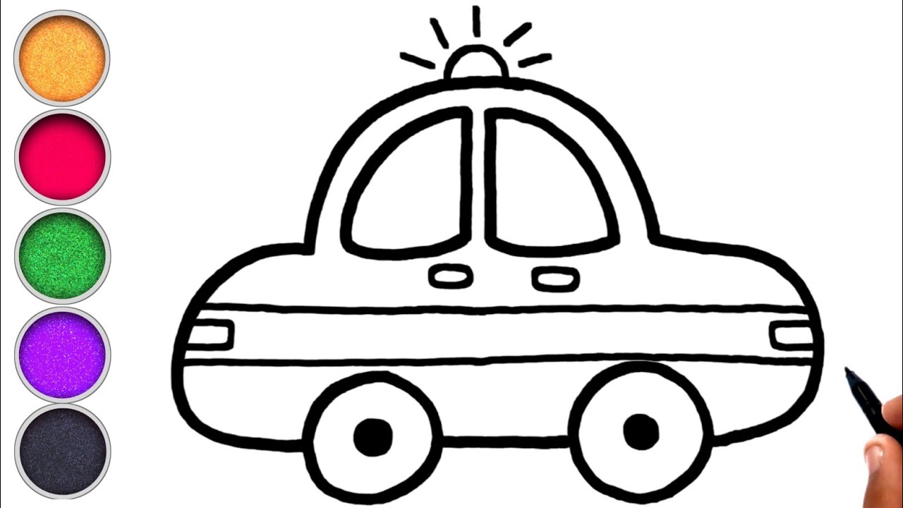 Car Drawing and Coloring for Kids and Beginners How to Draw a Car Easy ...