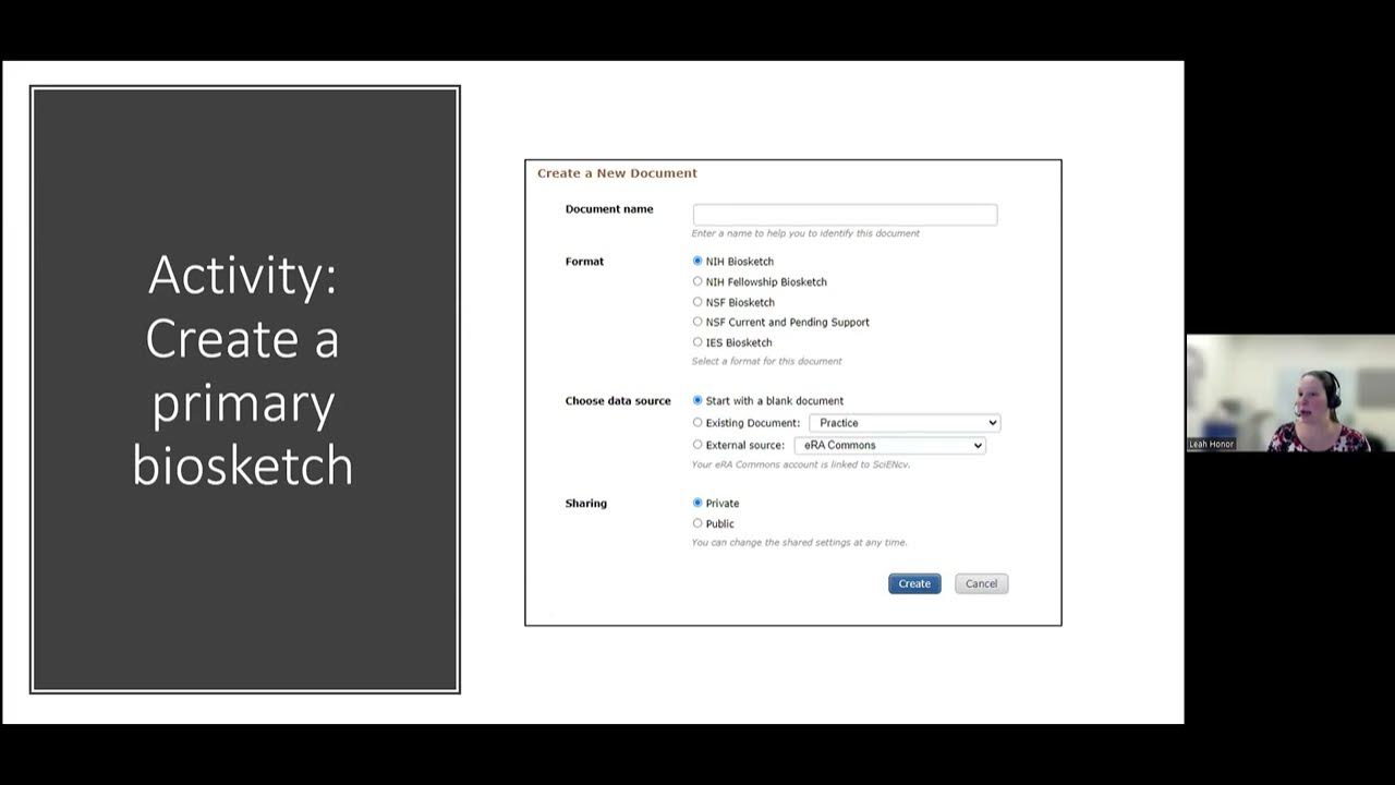 Perfecting your NIH biosketch A SciENcv YouTube
