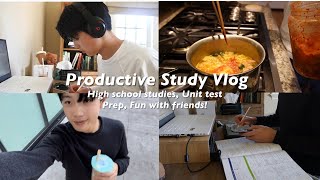 Productive STUDY VLOG 📚👨🏻‍💻, Weekend High School test prep, late nights, & productive routines