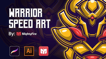 Warrior speed art from sketch to vector using Procreate and Adobe Illustrator