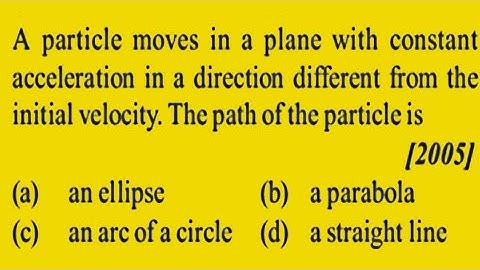 A particle moves in a plane with constant acceleration in a direction different from the initial