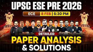 ESE 2026 Prelims Exam Analysis | ECE | ESE Prelims 2026 Paper Solution | ESE Exam 8th Feb 2026