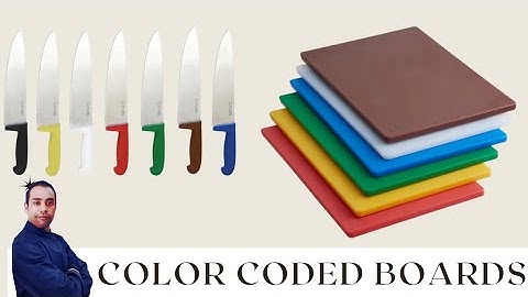Different types of Color coded chopping boards & knifes I most important for Chefs