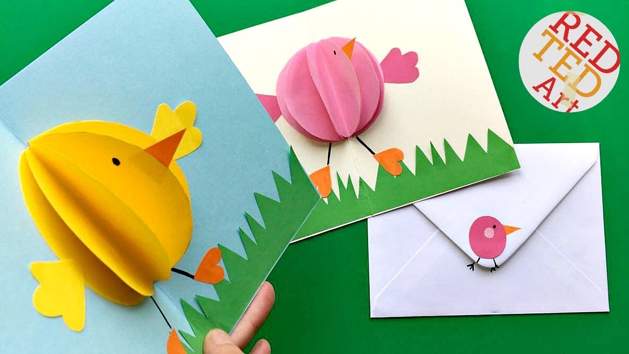 Easy Pop Up Chick Card - 23D Easter Card DIY - Cute & Easy Intended For Easter Card Template Ks2