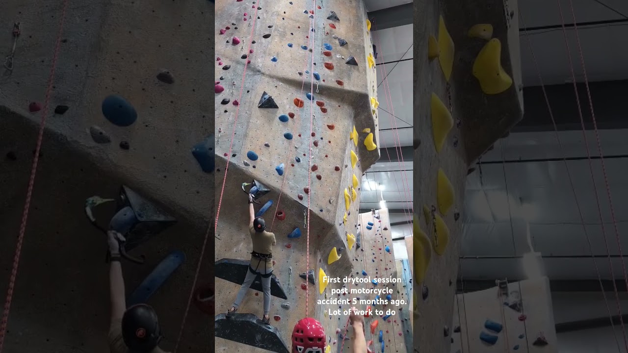 First drytool session in 5 months after fracturing my ankle and crushing my big toe. Lost all prog