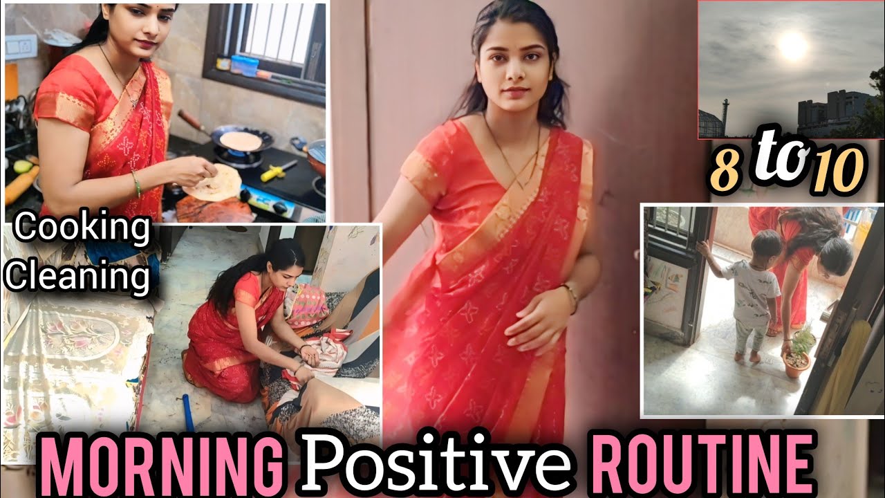 🌸House Cleaning,Cooking & Kids🌞सुबह 8:00 से Positive Morning Routine। Saree Vlog #sareevlog #vlogs