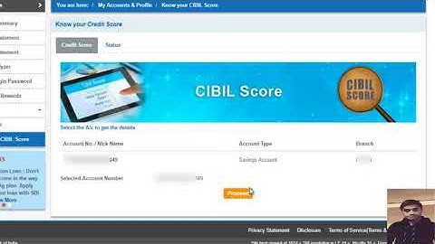 How to know CIBIL Score for loan purpose in SBI Internet Banking